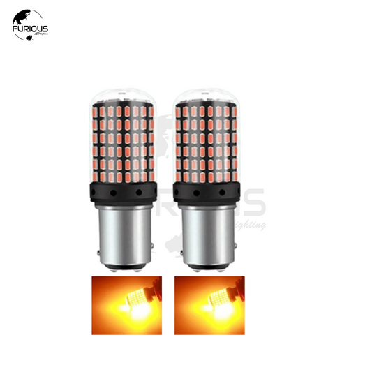 LED Turn Signal Indicator Bulbs 1156 (Amber Orange) – Super Bright 144 SMD | Pack of 2