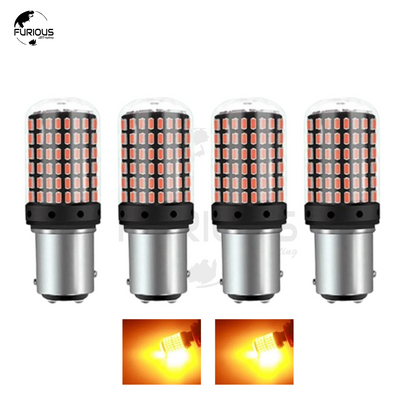 LED Turn Signal Indicator Bulbs 1156 (Amber Orange) – Super Bright 144 SMD | Pack of 4