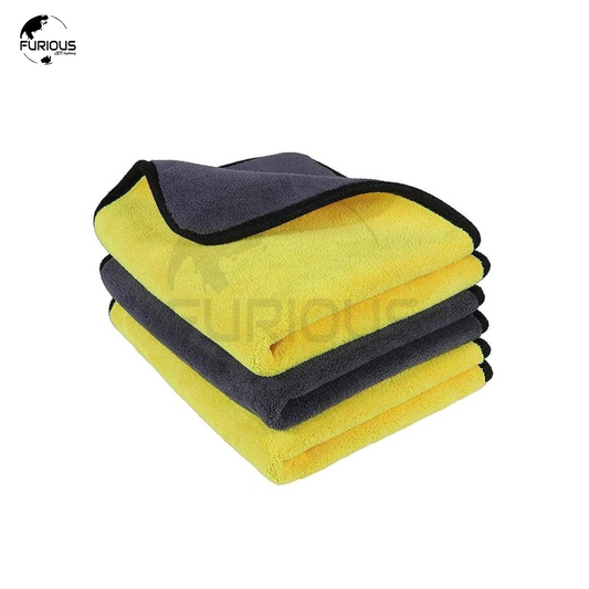 Microfiber Cleaning Cloth – Pack of 3 (Yellow & Grey)